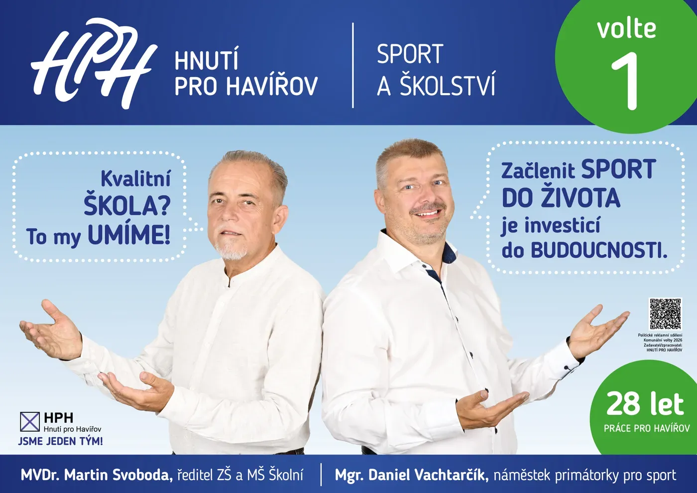 Školství a kultura — kandidáti Hnutí pro Havířov, volte 1