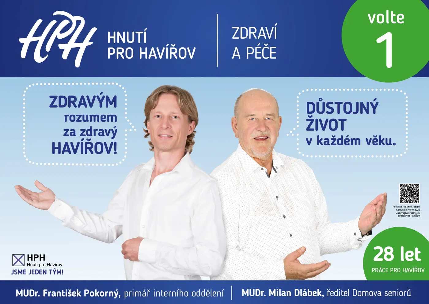 Zdravotní a sociální péče — kandidáti Hnutí pro Havířov, volte 1